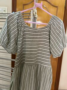 Striped Puff Sleeve Dress