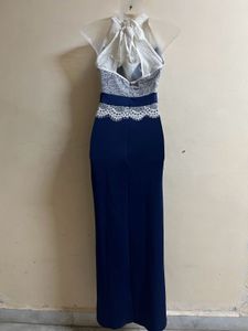 Korean Long Navy Blue Designer Gown