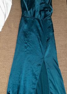 Emrald Green Satin Dress