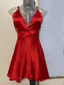 Silk Red Mini Dress