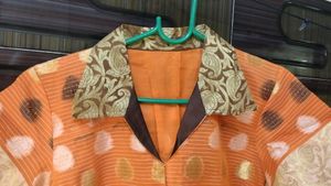 Orange Printed Kurti
