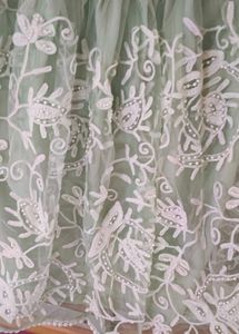 Embroidered Net Skirt