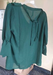 Green Ruffle Top