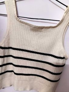 Striped Knit Crop Top