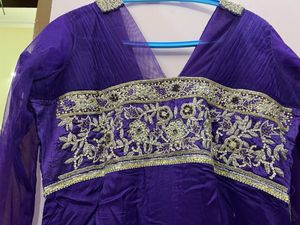 Heavy Embroidered Purple Kurti