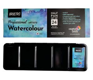 Brustro Watercolor Paint Set - 24 Half Pans