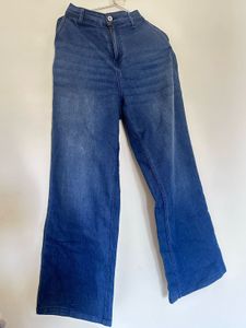 Roadster Medium Blue Wide Leg Heavy Fade Jeans