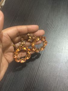 Statement Gemstone Hoop Earrings