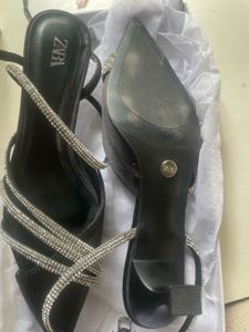 Zara Embellished Heeled Slingbacks