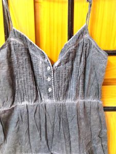 Gray Tiered Sleveless Stylish Maxi Dress