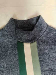 Stylish Striped Mock Neck Top