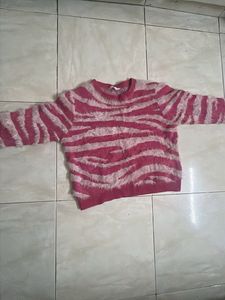 Pink Zebra Print Sweater