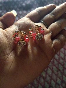 Green &amp; Gold Beaded Ring Set