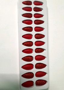Red Glitter Press-On Nails