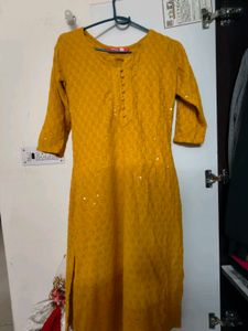 Yellow Embroidered Kurta