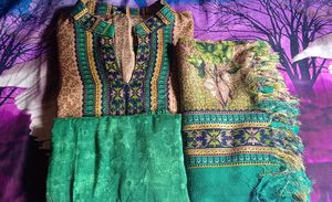 Winter Full Kurta Set With Heavy Stall.