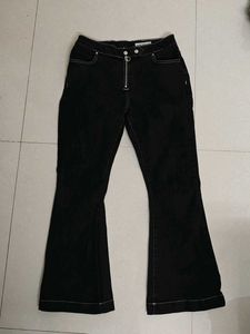 Stylish Flared Black Denim Jeans