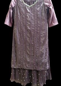 Stone Work Shararah Set Without Shawl Lsize