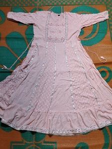 Baby Pink Anarkali For Women