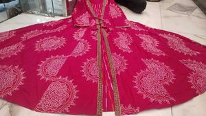 Two layer style anarkali kurti Set In 2 Colour
