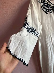 Embroidered White Top