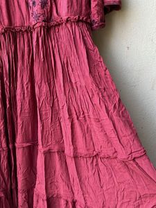 Bohemian embroidery flared maxi dress