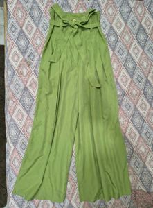 Green Wide Leg Palazzo Pants