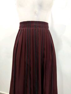 Burgundy Pleated Maxi Skirt