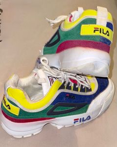 Original Colorful Fila Disruptor-style sneakers