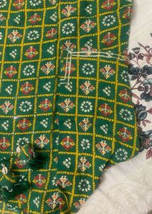 Bandhni Kurti In Green N Red Colour