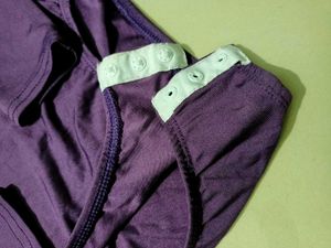 Purple Long Sleeve Bodysuit Free Size Xs-S-M