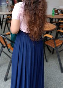 NAVY BLUE PALAZZOSkirt And DRAND New Top 🆓free🥳✨