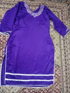 Purple Embroidered Kurta