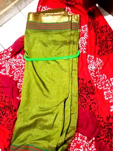 Olive Green Beautiful Sari