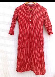 Red Printed Kurta