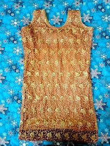 Golden Vintage Custom Tailored Lace Kurta