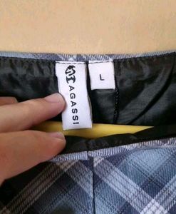 Pleated Plaid Mini Skirt