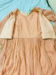 Peach Embroidered Anarkali Dress