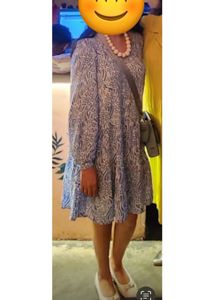 Blue & White Tiered Dress