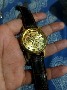 Stylish Gold Skeleton Watch