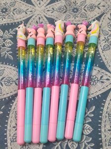 Set Of 8 Glitter Water Filled Pens