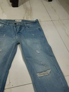 Damge Style Bell Bottom Pants