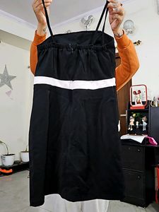 Cider Contrast Trim Black Dress
