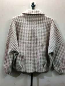 Imported women&#39;s houndstooth tweed jacket/sweater