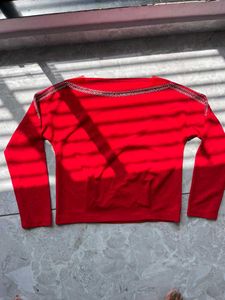 Red Long Sleeve Top
