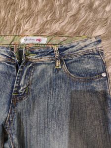 Vintage Bootcut Low Waist Patchwork Denim Jeans