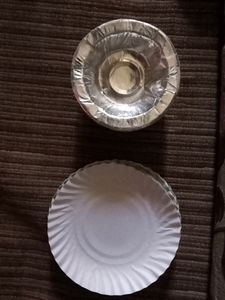 47 Silver Coated Drons & 20 Paper Plates