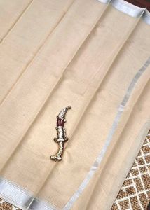 Elegant Saree with Silver Border