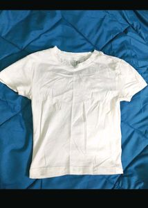 H&m White Baby Croped Tee
