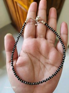92.5 Pure Silver Onyx Beads Evil Eye Anklet ❤️